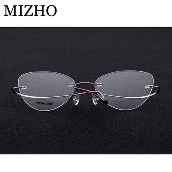 MIZHO Prekės 15g Super Light Cat eye akiniai, Rėmeliai Moterų Optinis Titano 2018 Aukštos Elastinga Kokybės Akinių Rėmeliai Stiprus