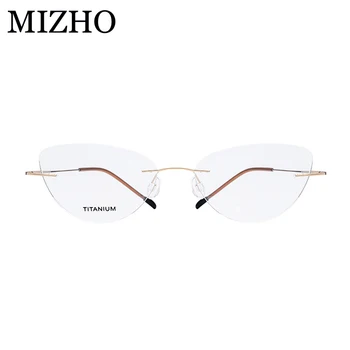 MIZHO Prekės 15g Super Light Cat eye akiniai, Rėmeliai Moterų Optinis Titano 2018 Aukštos Elastinga Kokybės Akinių Rėmeliai Stiprus