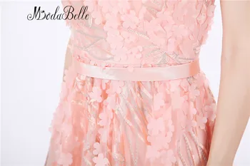 Modabelle Seksualus Backless 3D Gėlių Gėlių Prom Dresses 2018 M., Moterų-Line Nėriniai Siuvinėjimo Vakare Gown Vestidos Fiestas De Gala