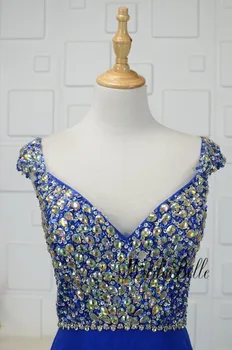 Modabelle Šifono Royal Blue Prom Dresses Su Cirkonio Backless Ilgai Importuotų Šalis Suknelė Moterų Vakare Chalatai 2018