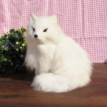 Modeliavimo fox modelis, apie 18x15cm balta tupint fox namų puošybai gimtadienio dovana a2136