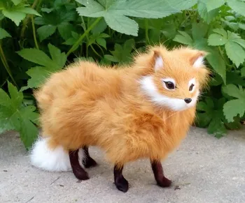 Modeliavimo fox sunku modelį,polietileno&brown pūkuotas kailio 16x12 cm žaislas 1443
