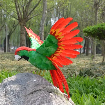 Modeliavimo Macaw papūga didelis 60x40cm spalvingų plunksnų papūga skleisti sparnus žaislo modelis, namų puošybai Kalėdų dovana h1121