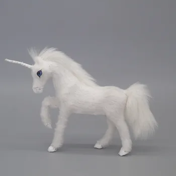Modeliavimo vienaragis modelis žaislas polietileno & kailiai, Pegasus lėlės namų puošybai apie 15x3x11cm p0041
