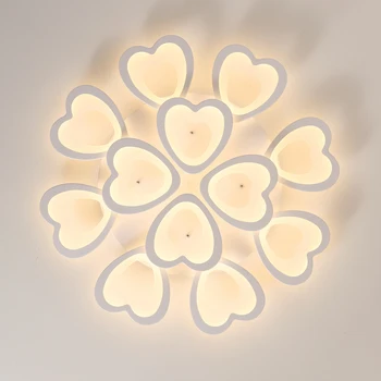 Modernus minimalistinis balta geležies širdies formos led tamsos lubų lempa kūrybos šiaurės akrilo miegamojo lubų apšvietimo šviestuvas