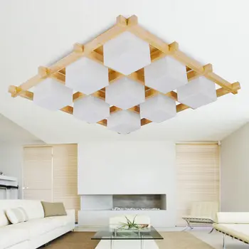 Modernus minimalistinis Japonijos miegamasis medienos lubų šviesos šviestuvas namų deco kambarį jaukus stiklo butelis, E27 LED lemputės lubų lempa
