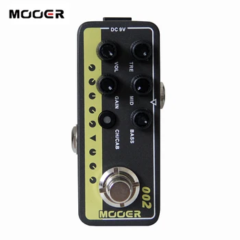 Mooer 002 UK Aukso 900 elektrinės gitaros efektu pedalas Aukštos kokybės dual channel preamp Nepriklausomų 3 band EQ 002 remiantis Marsh