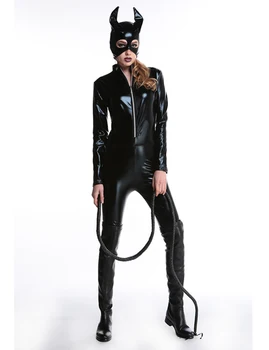 MOONIGHT Seksualus Cat Fancy Dress Blizga Super Herojus Juoda Gyvūnų Odos Katės Moterų Kostiumas Helovinas Kostiumai Moterims