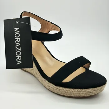MORAZORA Aukščiausios kokybės pleišto batai aukštakulniai 9cm vasaros sandalai moterims, batai šalies mados karvės suede platforma batai kietas