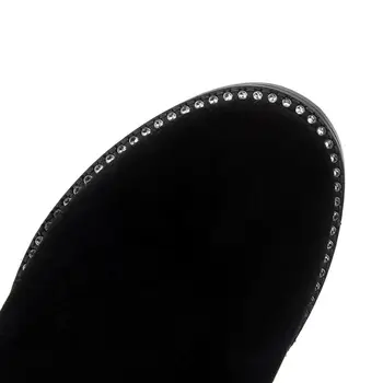 MORAZORA Mados 2018 karšto pardavimo aukščiausios kokybės pulko batai moterims rudens žiemos aukšto kulno, suapvalinti tne kieto juoda moterų batai