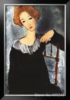 Moteris dailininko Amedeo Modigliani Moteris su Raudona, Plaukai, Miegamojo puošimas Aukštos kokybės