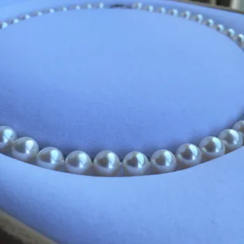 Moteris Dovaną žodis 925 Sterlingas sidabro realus Fizinis Taihu gėlavandenių perlų vėrinį 8-9, beveik apvalios, beveik nėra laiko choker bts