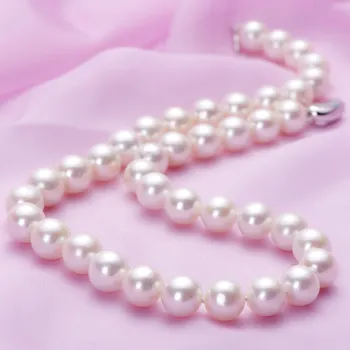 Moteris Dovaną žodis sidabro nekilnojamojo 11-12mm super ryškus baltas apskritimas, kad atitiktų gamtos perlų papuošalai perlų vėrinį