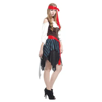 Moteris Pirate suknelė cool Naujų Karšto Pardavimo Piratų Babe Helovinas Piratų Cosplay Kostiumų Moterų Sexy Piratų Kostiumai 155-170cm