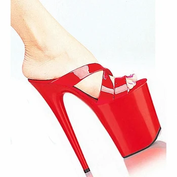 Moteris Raudona 10CM, Platforma batai Classic Seksualus Kojų Siurbliai, Aukšti Kulniukai Moterų Batų 20cm Aukštakulnius Šokių Batelius