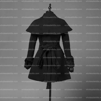 Moteriški Rudenį Derliaus Žaliojo Klasikinis Lolita Dress Neperšlampamo Apsiausto Elegantiškas Moteris Juoda Saldus Gothic Lolita Stiliaus Šiltas Žieminis Paltas