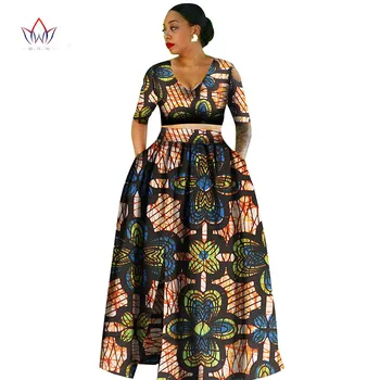Moterys afrikos Tradicija, 2 Gabalas, Plius Dydis Afrikos Drabužių Mados Dizaino Dashiki afrikos vaškas spaudinių moterų drabužių WY861