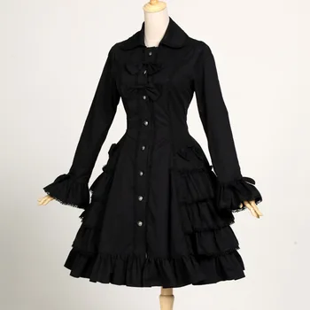 Moterys Pavasarį, rudenį office suknelė vintage lolita išlyginimu kostiumas rankovėmis Moteriška medvilnės Susiėmę Atsitiktinis suknelė ilga suknelė, Švarkelis