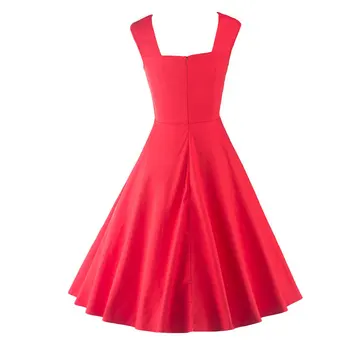Moterys Vasarą Retro Vintage Suknelė Big Swing, Šaliai, Skraistės, Rockabilly 50s Šalis Suknelės Plius Dydžio Juoda Geltona Raudona Moteriška Vestidos