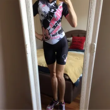 Moterų 2017 Maillot Dviračių Rinkiniai Trumpas Rankovės Jumpsuit Dviračių Džersis Skinsuit Triatlonas Kostiumas Ropa Ciclismo Mujer