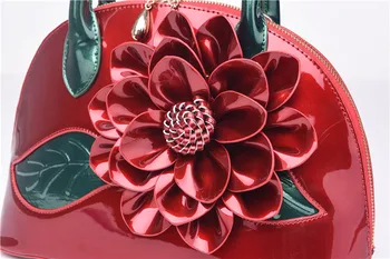 Moterų 2018 Naujas Perlas PU Odos Rankinės Saldus Shell Entire 3D Gėlės Moterų Pečių Maišą Mergina Messenger Patry Maišelį Prabanga