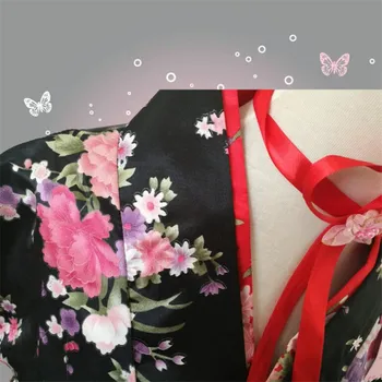Moterų Lolita Kimono Rinkiniai,Šilko Imitacijos Cherry Blossom Cosplay, Anime, Kambarinės Animacinių filmų Kostiumų,Mergina Helovinas Lolita Princess Dress
