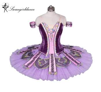 Moterų Profesionalių Baleto Tutus Violetinė Suaugusiųjų Baleto Scenos Kostiumų Eksploatacinių savybių Blynas Tutu BT9033