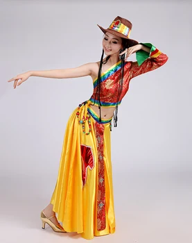 Moterų Tibeto Šokių Suknelė Vaikai Nacionalinės mongolų Kostiumas Moterų Kinijos Liaudies Kostiumas Etape Kostiumai Dainininkai 89