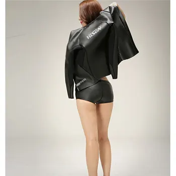 Moterų Wetsuit Striukė Viršų ir Šortai, 3.5 mm Premium Yamamoto Neopreno Wetsuits Moterų ilgomis Rankovėmis Unisex Dizaino