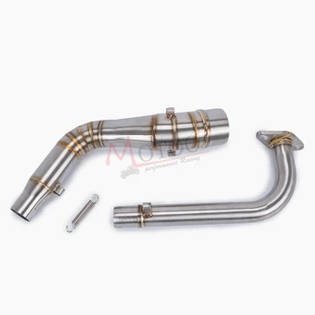 Motoo- Motorcycle Exhaust Pipe Scooter Front Exhaust Pipe Stainless Steel Slip-On for Yamaha NMAX155 NMAX 125-2017