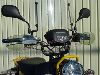 Motorcycle Clear ABS Hand Protector Wind Flow Deflector Shield For kawasaki Cruiser Chopper Bobber Custom Direct Mirror Bolt