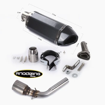 Motorcycle Exhaust Muffler Link Pipe Carbon Fiber Exhaust middle Pipe Escape FOR HONDA GROM MSX125 2013-slip on