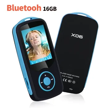 MP3 Grotuvas su Bluetooth, 16GB palaiko iki 64GB, Nešiojamuosius Skaitmeninės Muzikos/Vaizdo/Balso įrašymas/FM Radio/E-Book Reader player