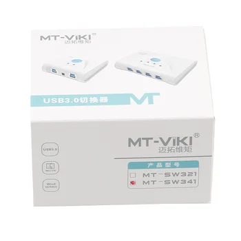 MT-VIKI 4 Port USB3.0 Jungiklis su Išorinio Maitinimo 5Gbps SS Super Greitis USB 3.0 Selektorių Spausdintuvo HDD Recorder Bendrinimo
