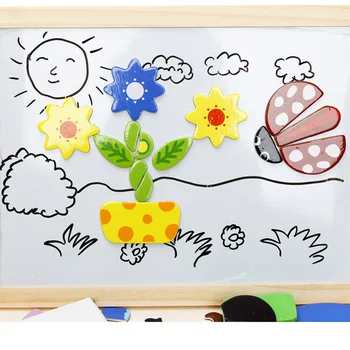 MWZ Multifunctional Drawing Board Wooden Toys Educational Magnetic Puzzle Animal Chinese Zodiac Children Kids Jigsaw Toys Gifts