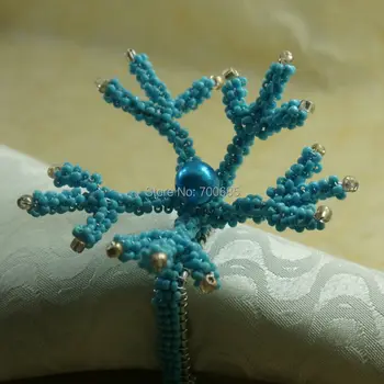 Mėlyna coral flower servetėlių žiedas