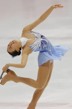 Mėlyna dailiojo čiuožimo suknelė moterims konkurencijos čiuožimo suknelė užsakymą ledo dailiojo čiuožimo suknelė nemokamas pristatymas kristalai