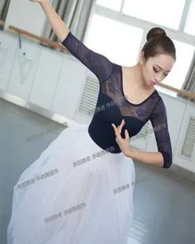 Mėlyna Violetinė pusė Rankovės seksualus M-XXL Dancewear Baleto Leotard moteris, mergina, baleto šokių drabužius baleto kostiumas suaugusiųjų
