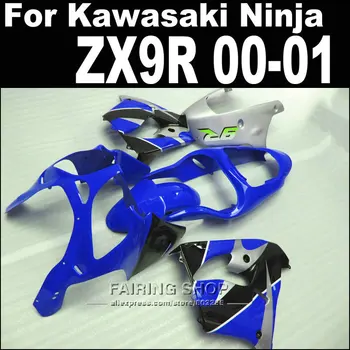 Mėlynai juodos spalvos Kawasaki Ninja zx-9r zx9r lauktuvės rinkinys, 2000 m. 2001 m 00 01 ( Blizgus Abs plastikas ) Abs Purvasargiai xl36