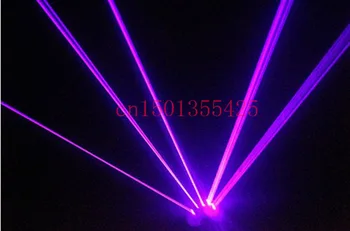 Mėlynai violetinis lazeris 405nm reiškia 4 lazerio pirštinės DJ klubas, baras KTV rekvizitai lazeris 200mw pirštinės