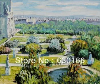 Naftos Tapyba ant Drobės, Neįrėminti - Les Tuileries, 1876, Musee Marmottan pateikė Claude Monet Gyvenimo Kambario Sienų Apdaila