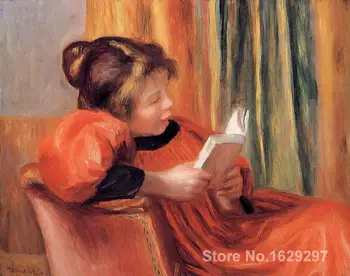 Naftos tapyba meno galerija Mergina Svarstymas Pierre Auguste Renoir atgaminti Drobės Rankų darbo, Aukštos kokybės