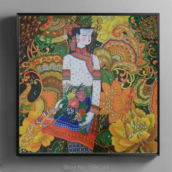 Naftos Tapyba, Paveikslas Rankomis dažyti Kinų Pavasario Šventė Tautos Moterys Sienos paveiksl Šiuolaikinės Dekoratyvinės tapybos drobės #997
