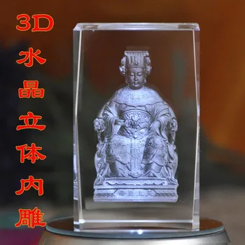 NAMŲ BIURO apsaugos-veiksmingas Talismanas Namo Apsaugos Mazu Deivė matsu atskiroji muitų teritorija 3D kristalų statula Dekoravimo, dovanų Kolekcija