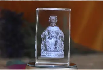 NAMŲ BIURO apsaugos-veiksmingas Talismanas Namo Apsaugos Mazu Deivė matsu atskiroji muitų teritorija 3D kristalų statula Dekoravimo, dovanų Kolekcija