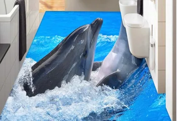 Namų Dekoro Delfinų 3D vaizdo įrašus, paskelbtas grindų vonios kambarys vandeniui klijai, PVC grindų dangą dėvėti