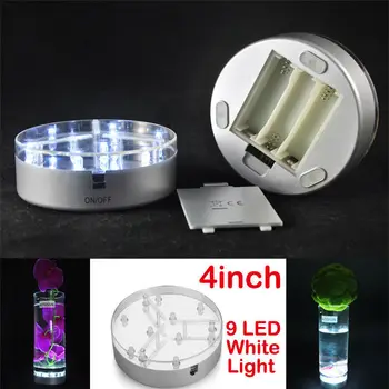 Namų Dekoro Priedai korėjos mokyklinės prekės, 4 colių LED Šviesos pagrindas, super ryškūs Baltos spalvos led vaza šviesos pagrindas