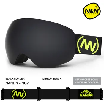 NANDN Prekės slidinėjimo akiniai Dvigubai Sluoksniais UV 400 Anti-rūko didelis Slidinėjimo kaukę, akinius, Slidinėjimo Akiniai vyrų ir moterų snieglenčių sniego akiniai