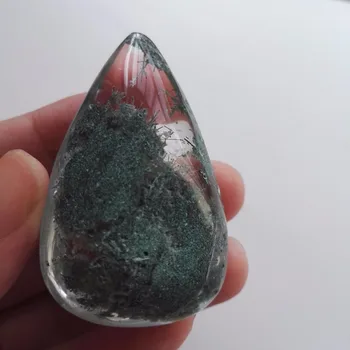 Natural Clear Green Phantom Quartz Crystal Quartz Pendant Quartz Crystal Healing Pendant 48g