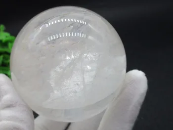 Natūralaus poliruoto baltas kristalinis kvarcas rutulys, kamuolys feng shui krištolo rutulį likimo apdailos 65mm